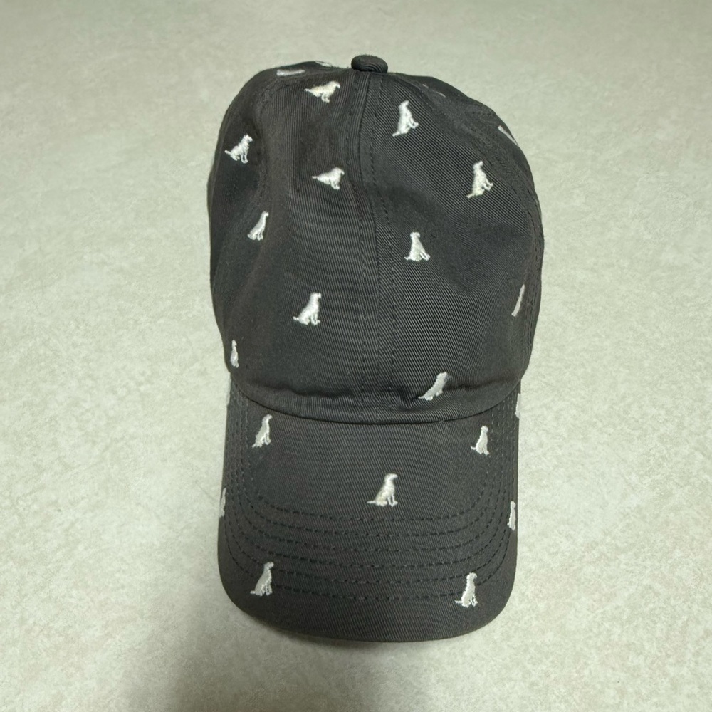 Black Cap with White Embroidery